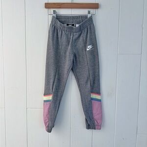 Nike Gray and Pink Jogger Sweatpants - Size 5/6